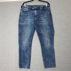 Levis Signature High Rise Ankle Skinny Jeans Womens 18 W34 Raw Hem Factory Fade